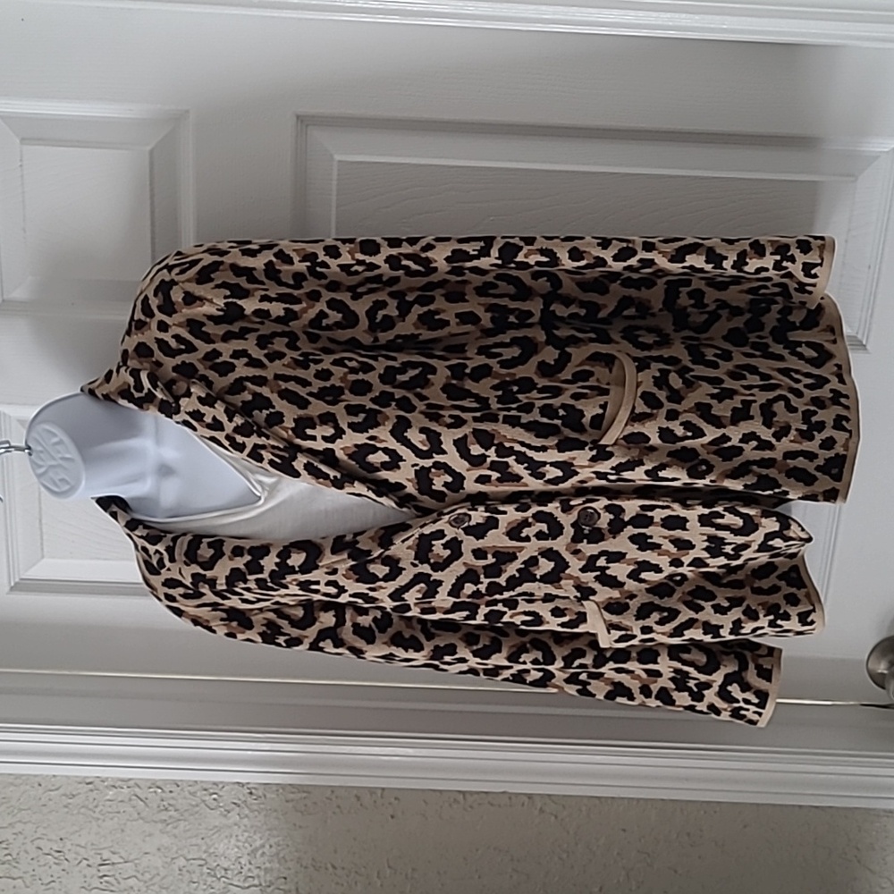 J. Crew Factory Schoolboy Sweater Blazer Animal Print Medium - Picture 3 of 11